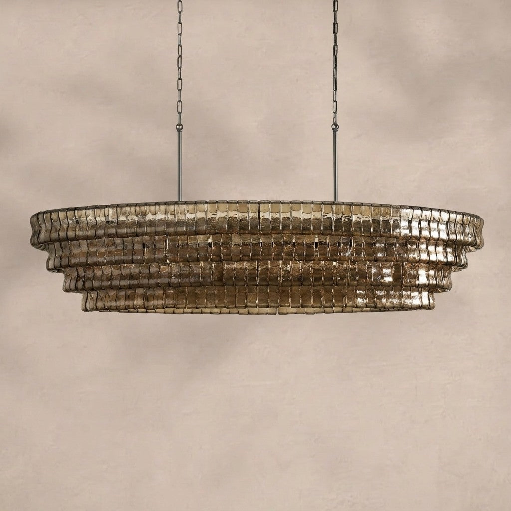Ghiaccio Glass Oval Chandelier 54''65''