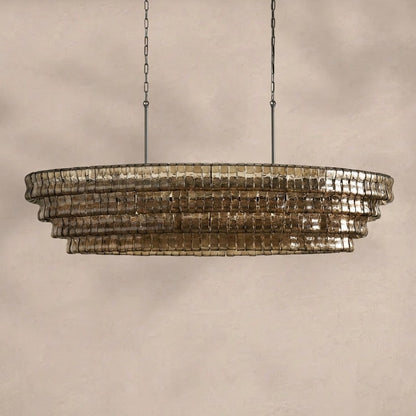 Ghiaccio Glass Oval Chandelier 54''65''