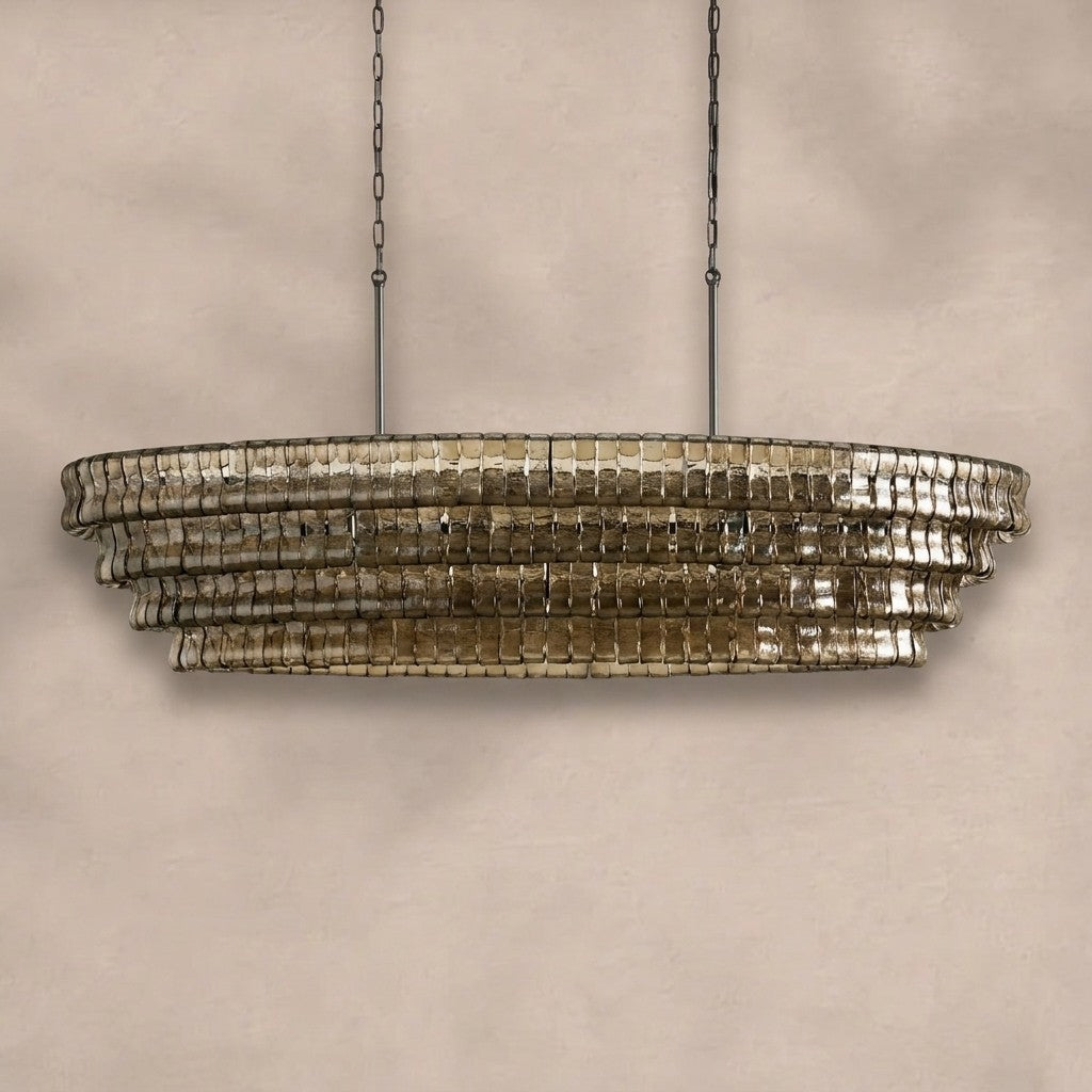 Ghiaccio Glass Oval Chandelier 54''65''