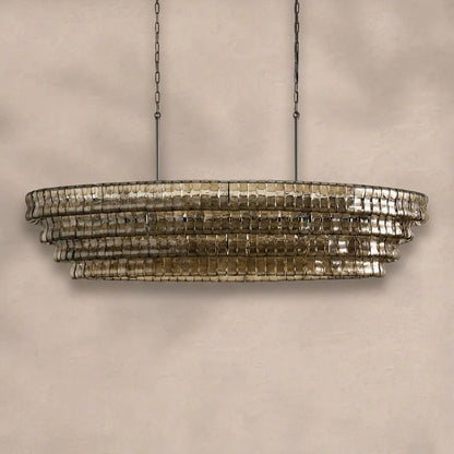 Ghiaccio Glass Oval Chandelier 54''65''
