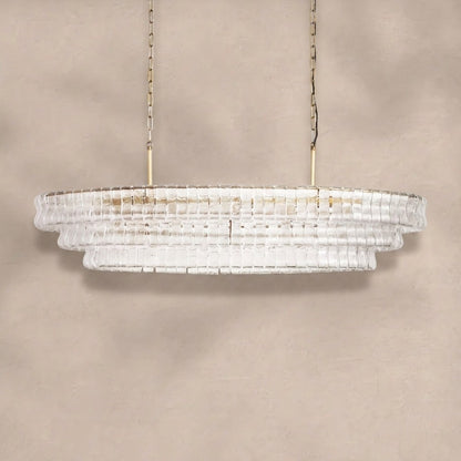 Ghiaccio Glass Oval Chandelier 54''65''