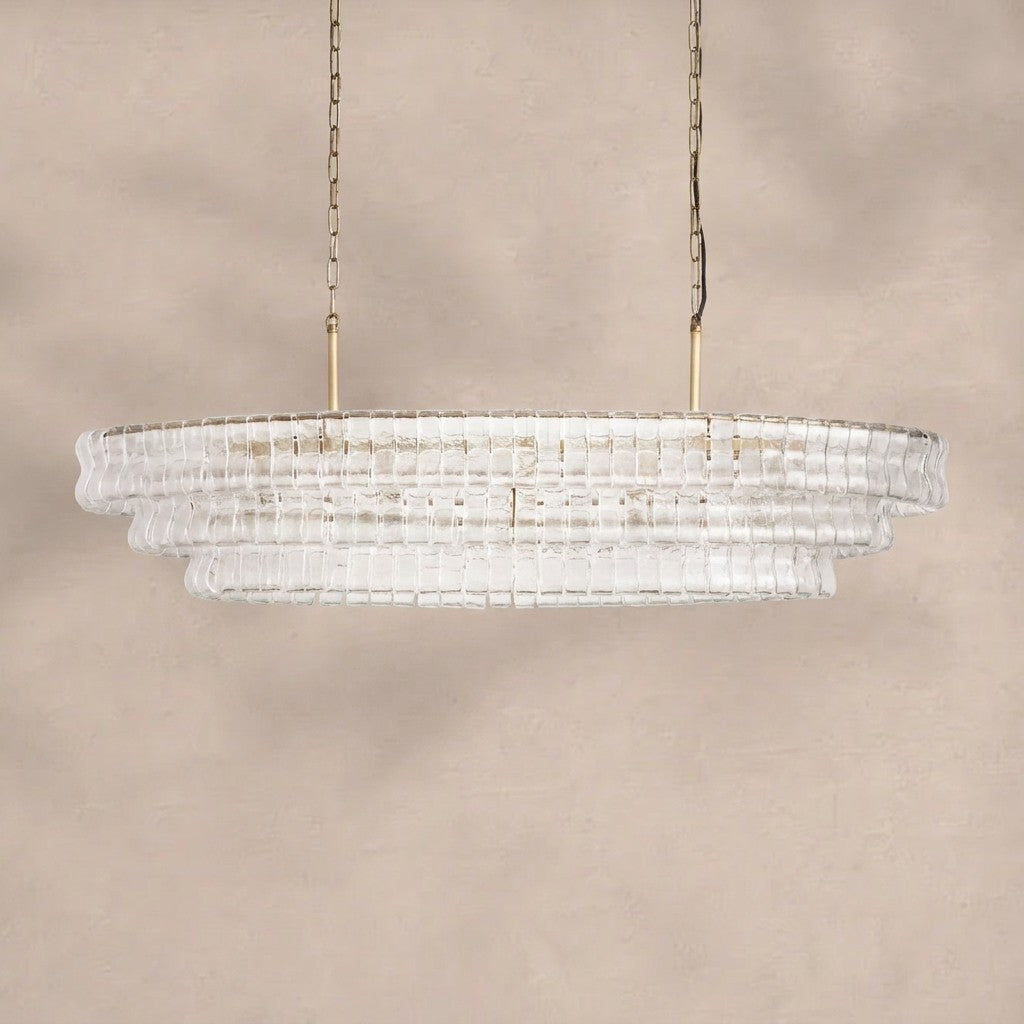 Ghiaccio Glass Oval Chandelier 54''65''