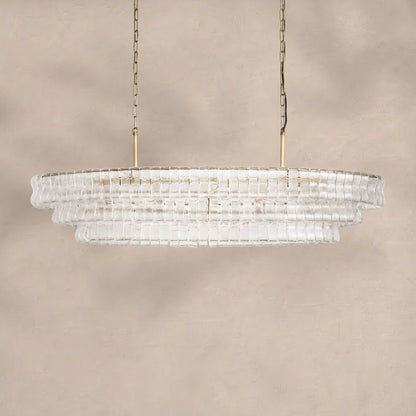 Ghiaccio Glass Oval Chandelier 54''65''