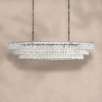 Ghiaccio Glass Oval Chandelier 54''65''