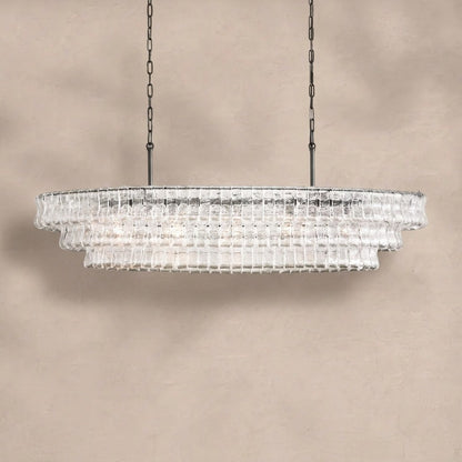 Ghiaccio Glass Oval Chandelier 54''65''