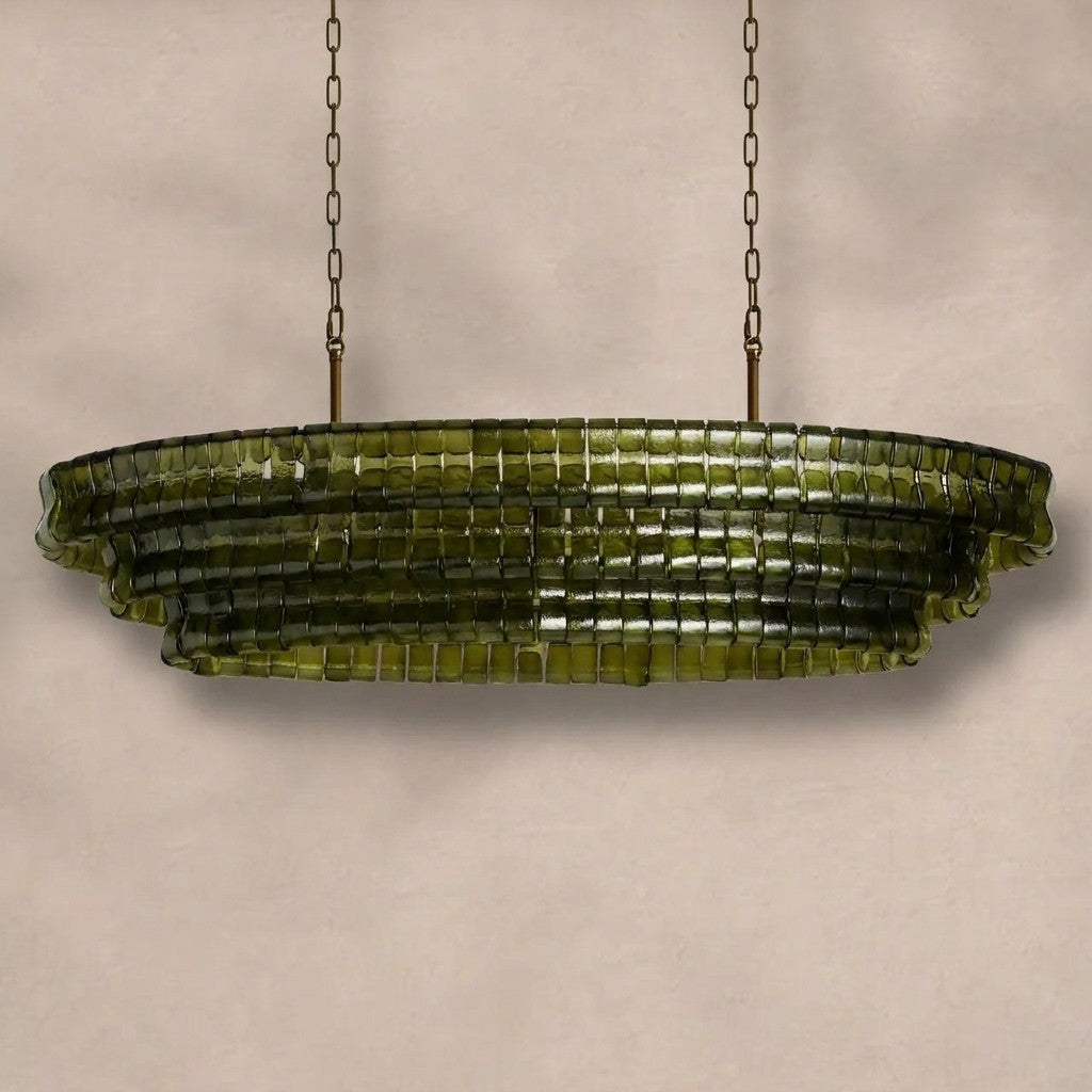Ghiaccio Glass Oval Chandelier 54''65''