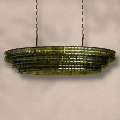 Ghiaccio Glass Oval Chandelier 54''65''