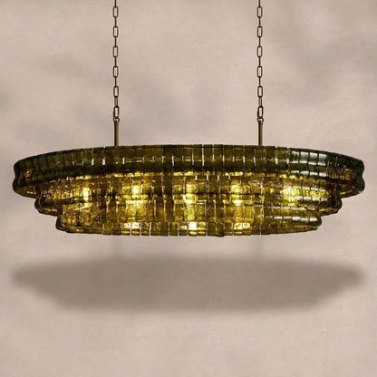 Ghiaccio Glass Oval Chandelier 54''65''