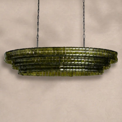 Ghiaccio Glass Oval Chandelier 54''65''