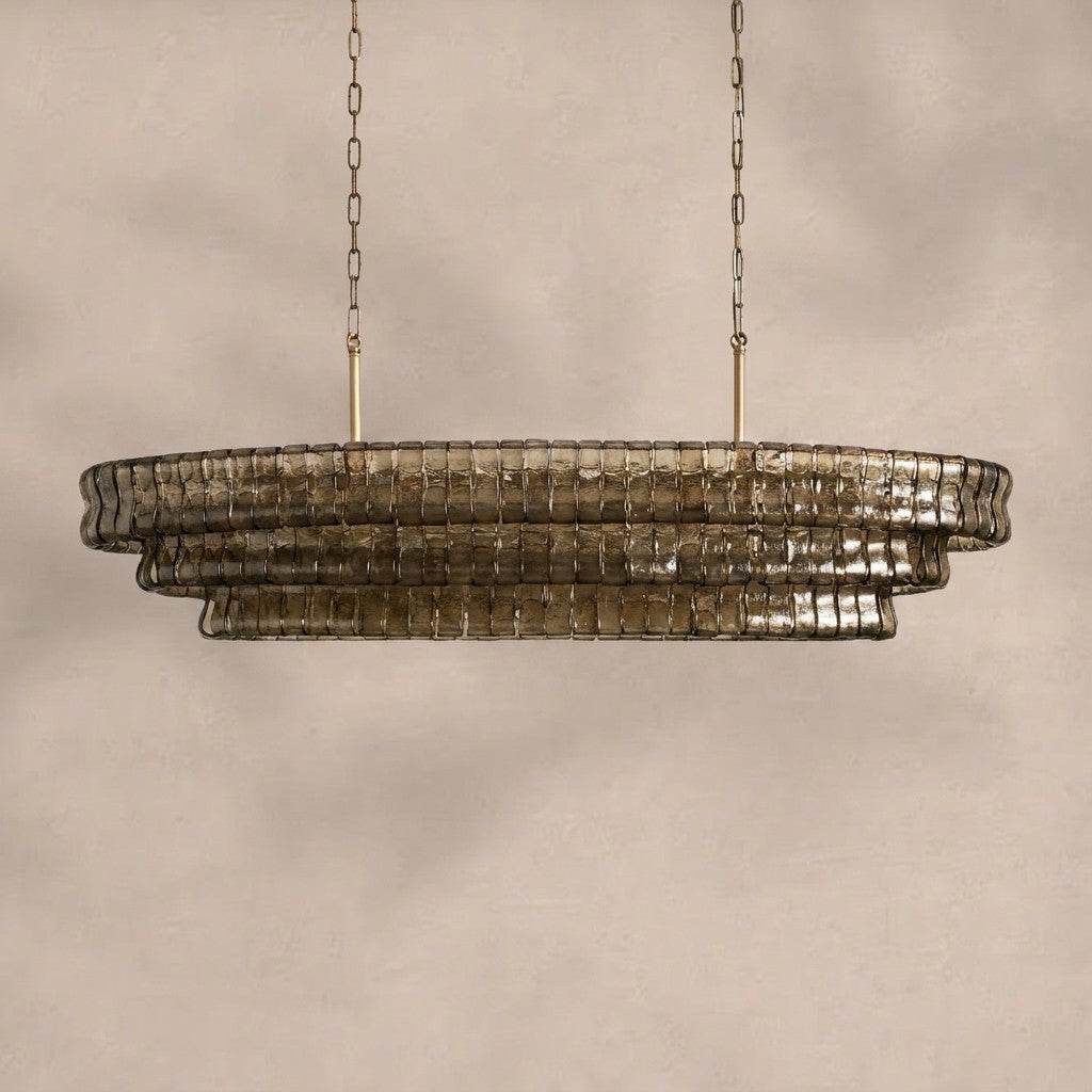 Ghiaccio Glass Oval Chandelier 54''65''