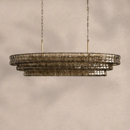 Ghiaccio Glass Oval Chandelier 54''65''