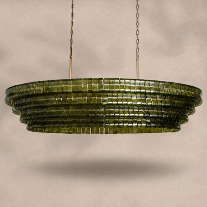 Ghiaccio Glass Oval Chandelier 54''65''