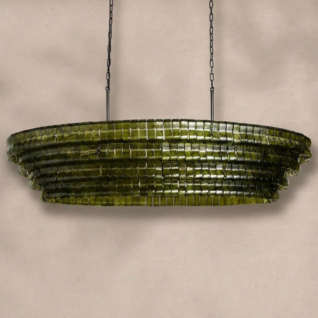 Ghiaccio Glass Oval Chandelier 54''65''