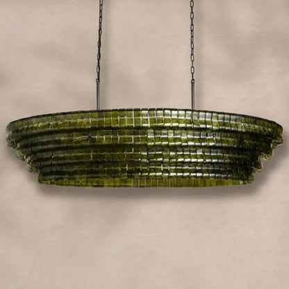 Ghiaccio Glass Oval Chandelier 54''65''