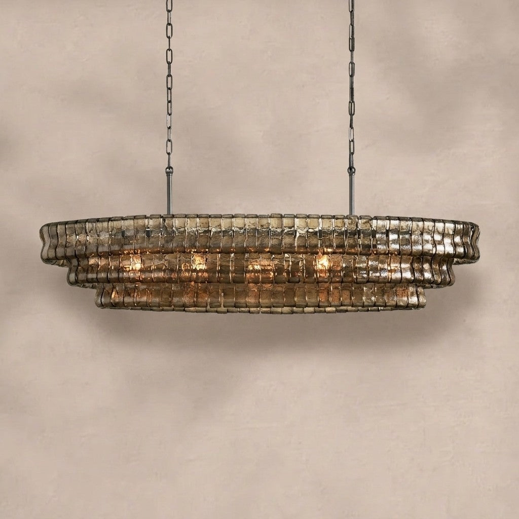 Ghiaccio Glass Oval Chandelier 54''65''