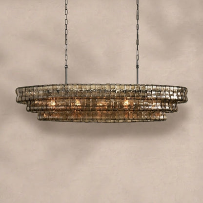Ghiaccio Glass Oval Chandelier 54''65''