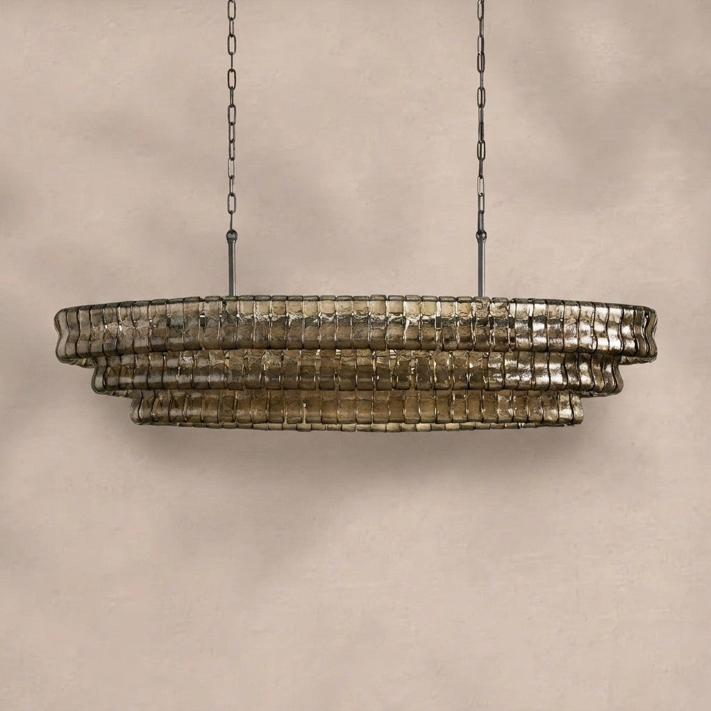 Ghiaccio Glass Oval Chandelier 54''65''