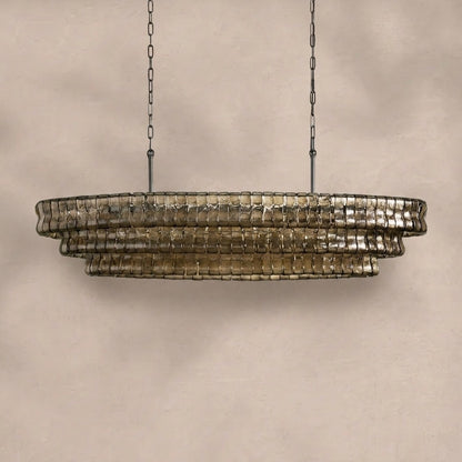 Ghiaccio Glass Oval Chandelier 54''65''