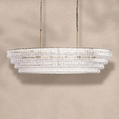 Ghiaccio Glass Oval Chandelier 54''65''