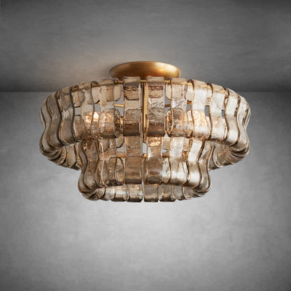 Ghiaccio Modern Glass Flushmount