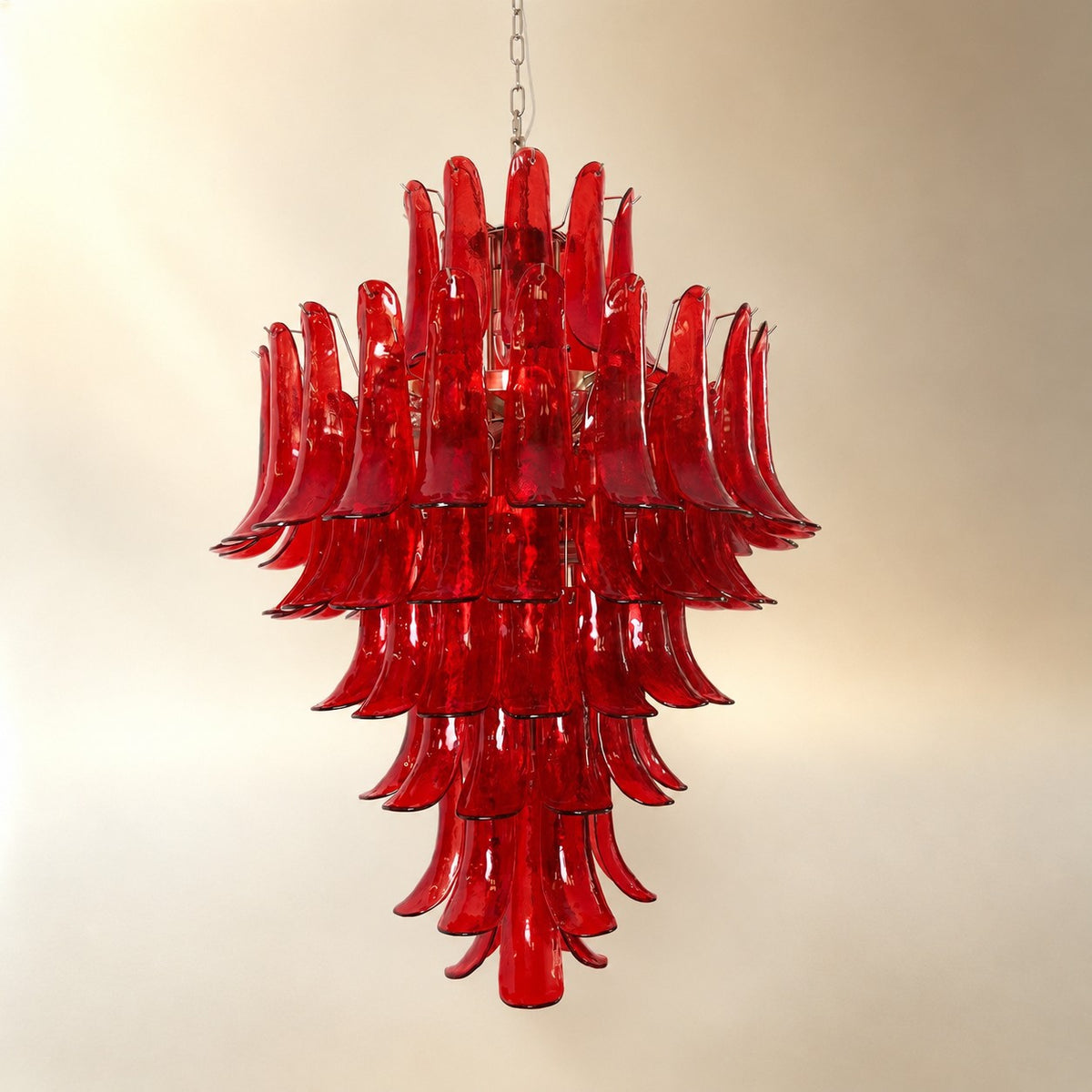 Glass Crimson Cascade Chandelier