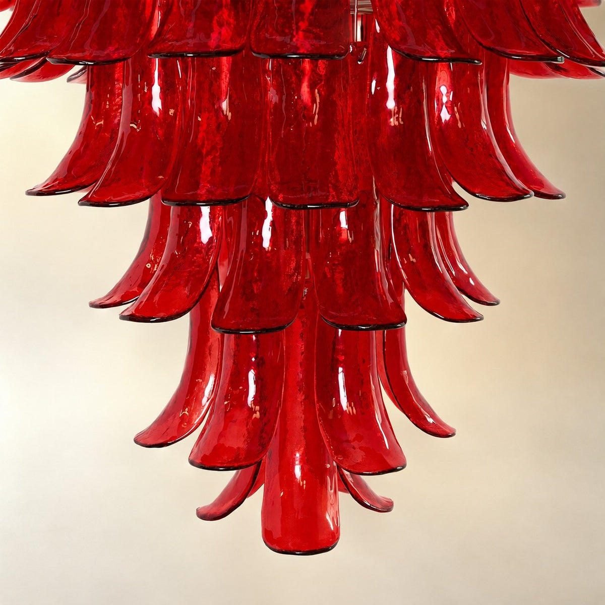 Glass Crimson Cascade Chandelier