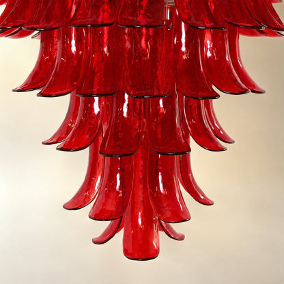 Glass Crimson Cascade Chandelier