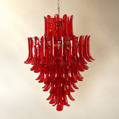 Glass Crimson Cascade Chandelier