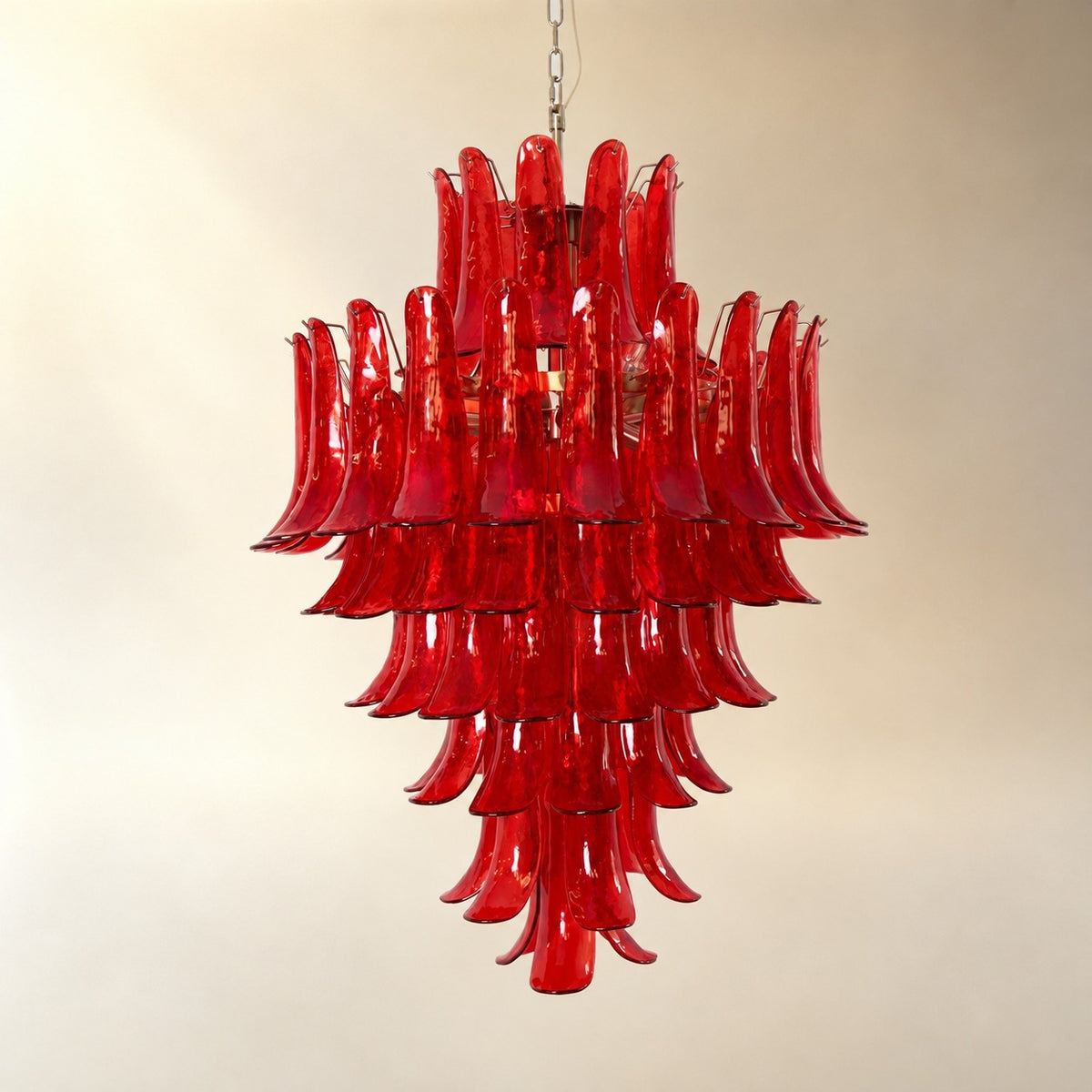 Glass Crimson Cascade Chandelier