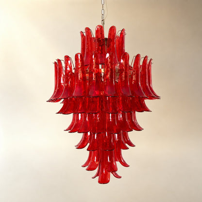 Glass Crimson Cascade Chandelier