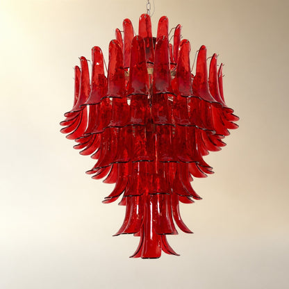 Glass Crimson Cascade Chandelier