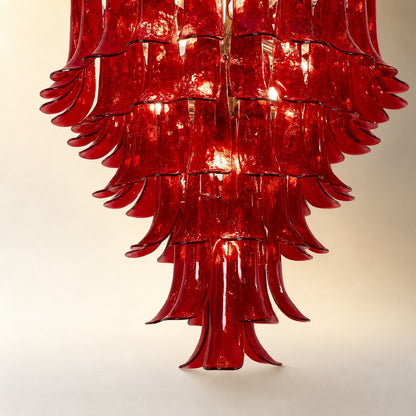Glass Crimson Cascade Chandelier