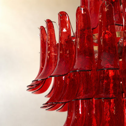 Glass Crimson Cascade Chandelier