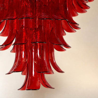 Glass Crimson Cascade Chandelier