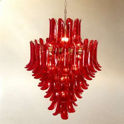 Glass Crimson Cascade Chandelier