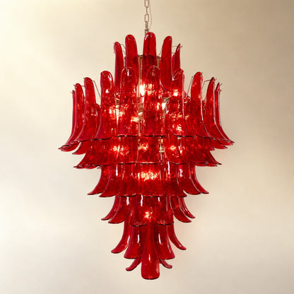 Glass Crimson Cascade Chandelier