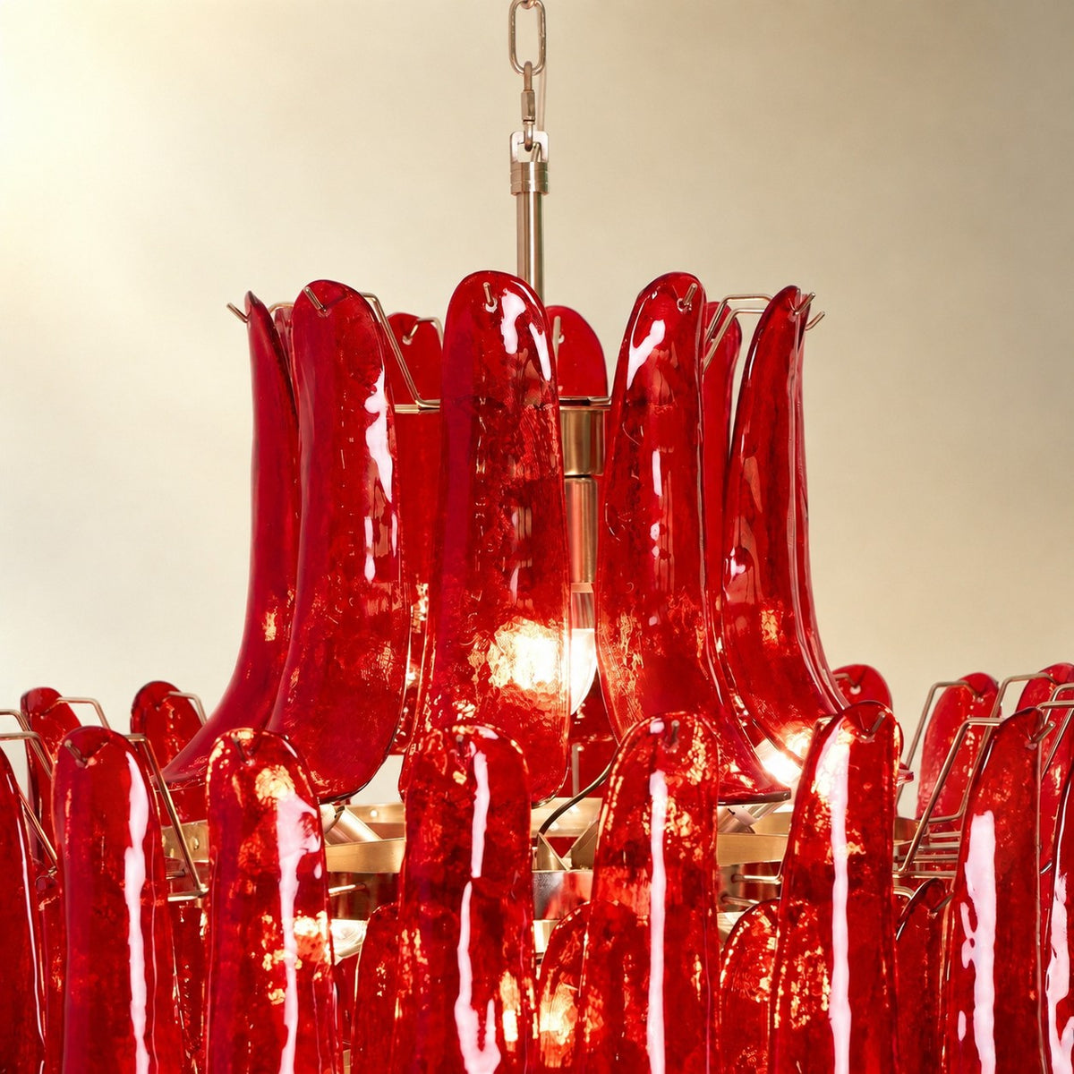 Glass Crimson Cascade Chandelier