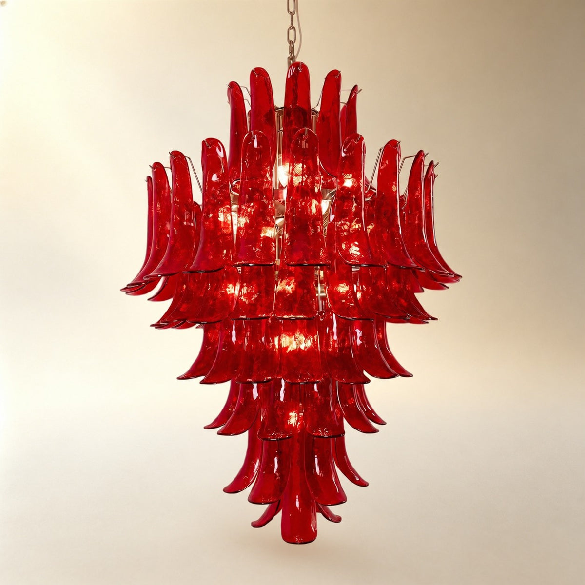 Glass Crimson Cascade Chandelier