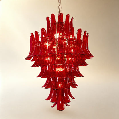 Glass Crimson Cascade Chandelier