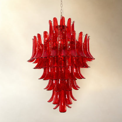 Glass Crimson Cascade Chandelier