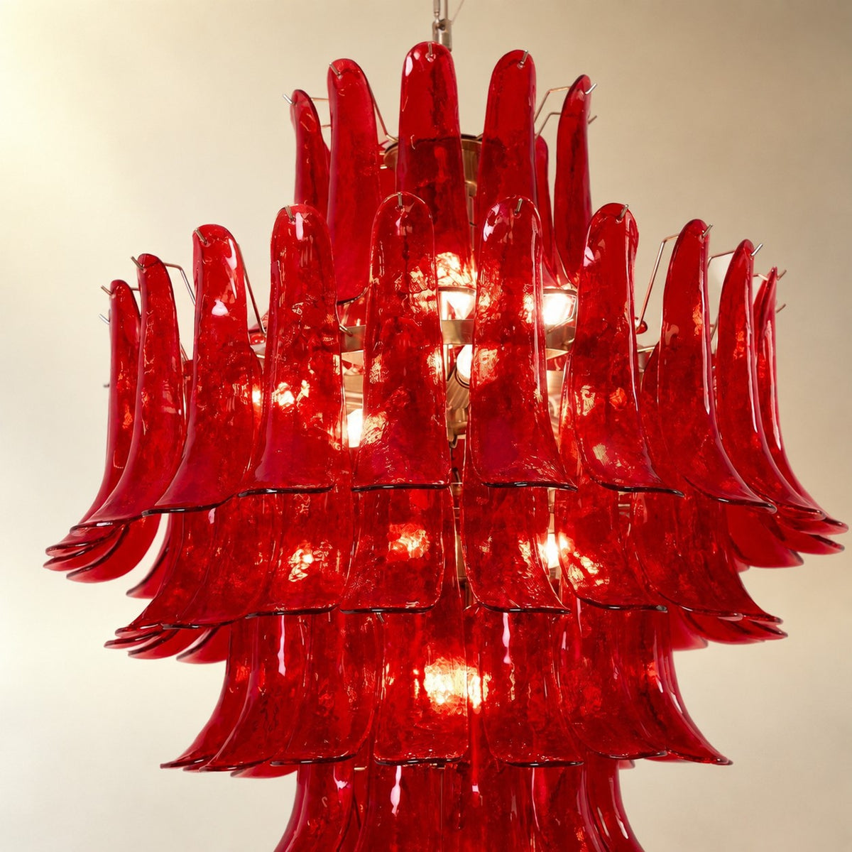 Glass Crimson Cascade Chandelier