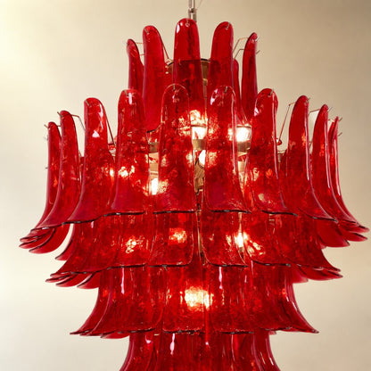 Glass Crimson Cascade Chandelier