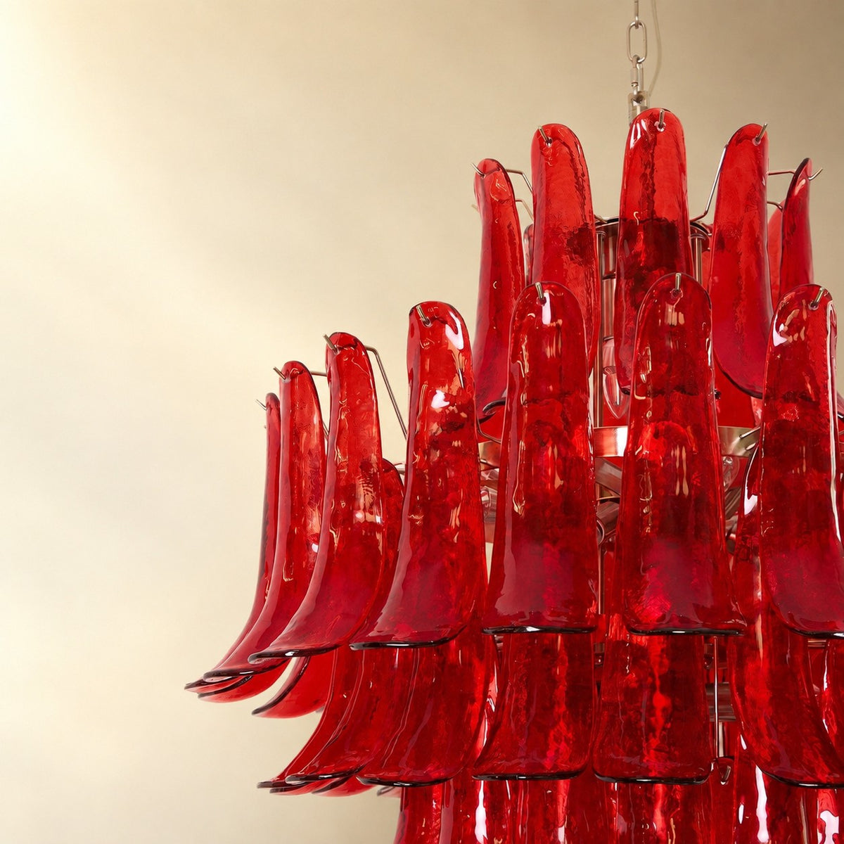 Glass Crimson Cascade Chandelier