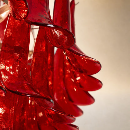 Glass Crimson Cascade Chandelier