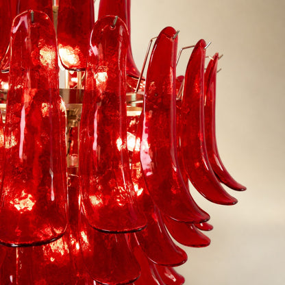Glass Crimson Cascade Chandelier