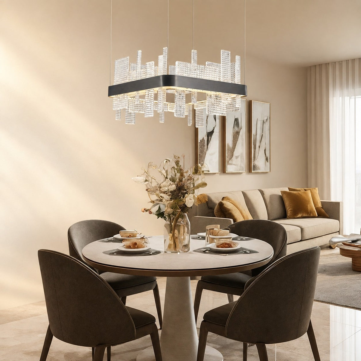Grior Glass Pendant Light 19.7"