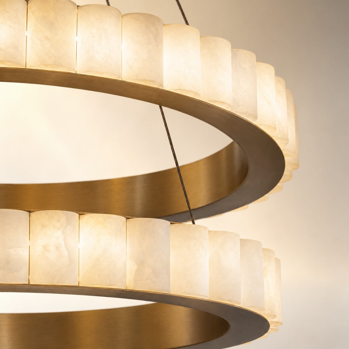 Gririn Alabaster Double Ring Chandelier