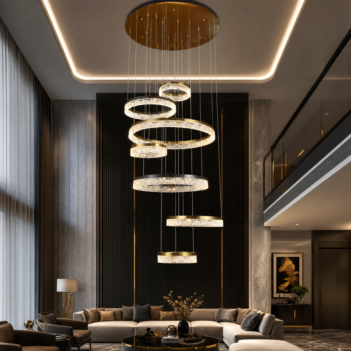 Guilin Landscape Modern Sculptural Ring Chandelier