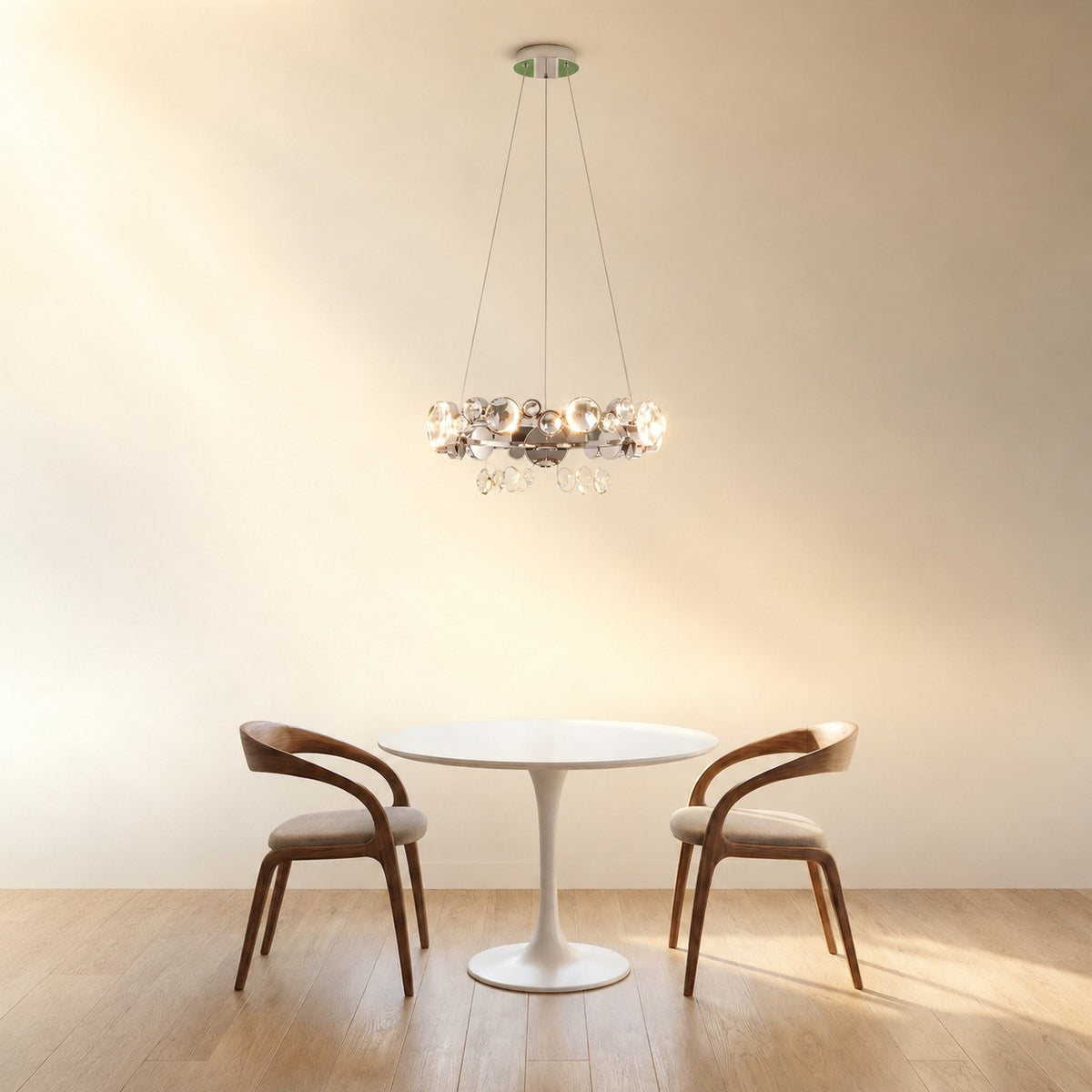 Gwevin Round Crystal Modern Chandelier