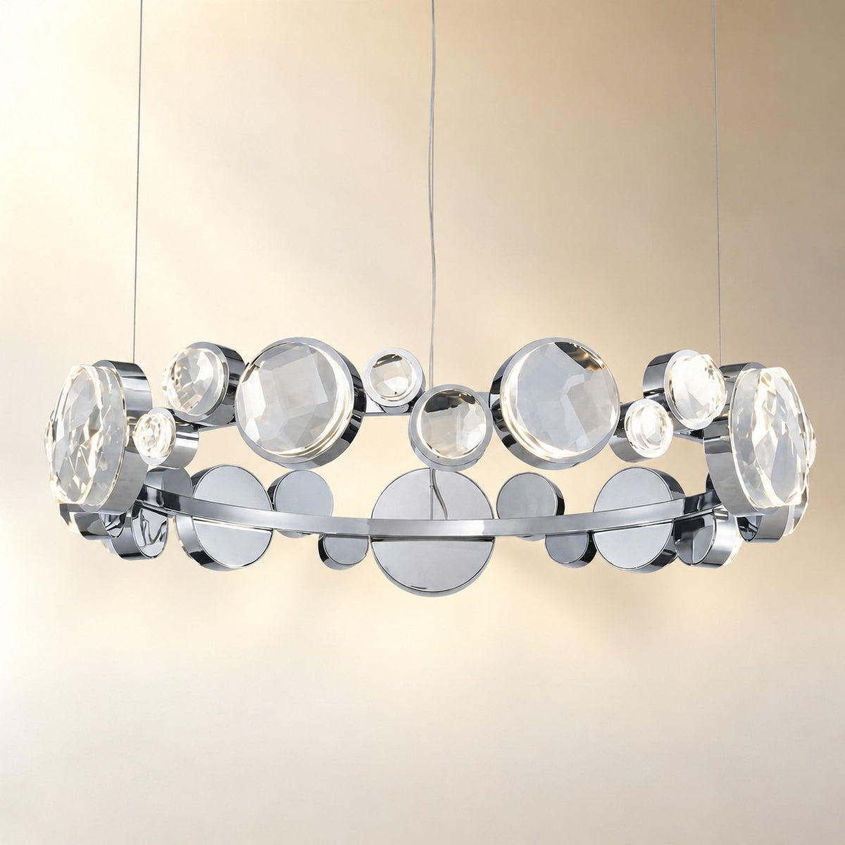 Gwevin Round Crystal Modern Chandelier